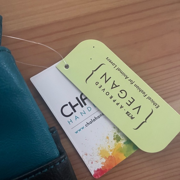 Chala Crossbody Bag Blue and Black with Decorative Charm - Picture 2 of 8